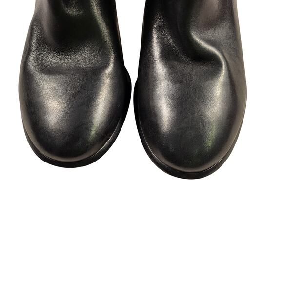 Tory Burch Casual Zip Up Bootie Black Leather Block Heel Ankle Boot Sz 9.5 - Picture 3 of 8